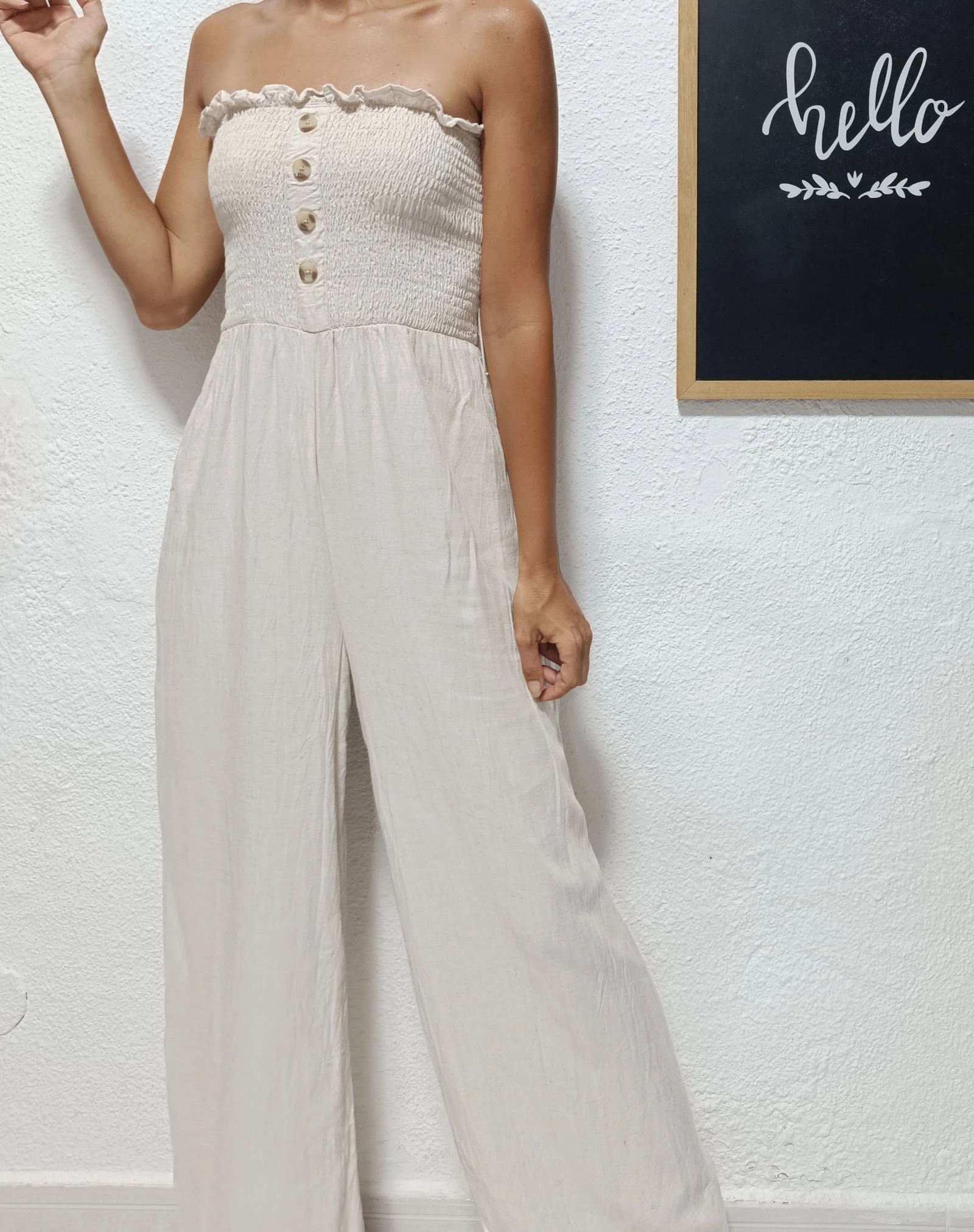 Linnen en viscose jumpsuit Stradivarius dames – photo 6
